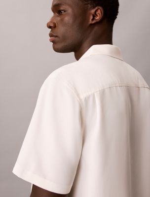 Мужская рубашка Calvin Klein Modal Blend Easy, цвет: Молочный — фото 4