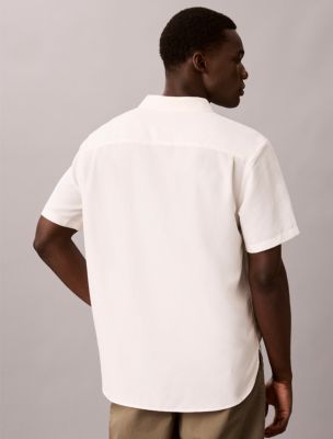 Мужская рубашка Calvin Klein Modal Blend Easy, цвет: Молочный — фото 5