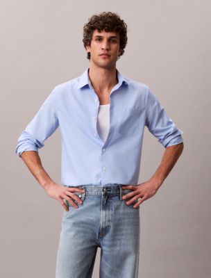 Washed Poplin Classic Button-Down Shirt, Marina