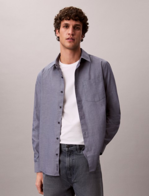 Мужские рубашки Calvin Klein Washed Poplin Classic Button-Down Shirt