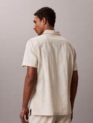 Мужские рубашки Calvin Klein Linen Cotton Camp Collar Easy Shirt — фото 4