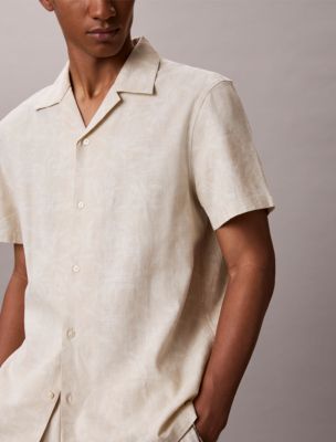 Мужские рубашки Calvin Klein Linen Cotton Camp Collar Easy Shirt — фото 5