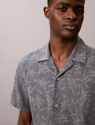 Linen Cotton Camp Collar Easy Shirt | Calvin Klein