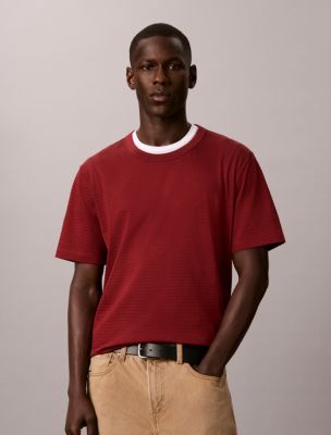 Textured Stripe Classic T-Shirt, Syrah