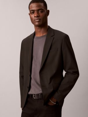 Мужская футболка Calvin Klein Textured Stripe Classic, цвет: Чёрный устричный — фото 3