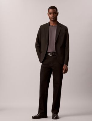 Мужская футболка Calvin Klein Textured Stripe Classic, цвет: Чёрный устричный — фото 5