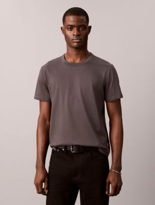 Textured Stripe Classic T-Shirt, Black Oyster