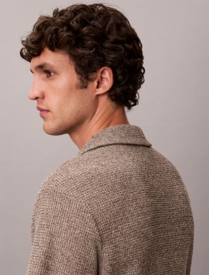 Мужская рубашка Calvin Klein Mesh Camp Collar Easy, цвет: Кешью — фото 6
