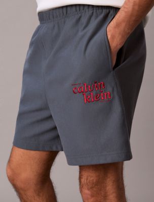 Мужские шорты Calvin Klein Terry 1989 Logo Graphic Pull-On, цвет: Тёмный сланцевый — фото 2
