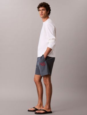 Terry 1989 Logo Graphic Pull-On Shorts, Dark Slate