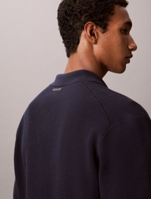 Mesh Stitch Button-Down Sweater | Calvin Klein