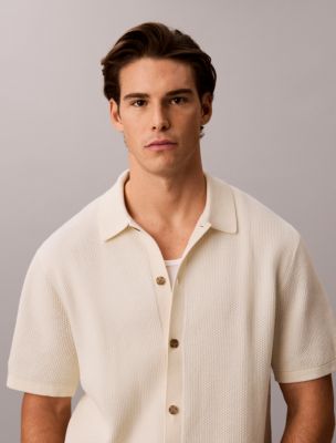 Мужские свитеры Calvin Klein Mesh Stitch Button-Down Sweater — фото 6