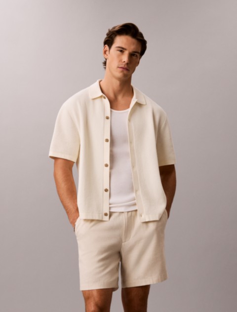 Мужские свитеры Calvin Klein Mesh Stitch Button-Down Sweater