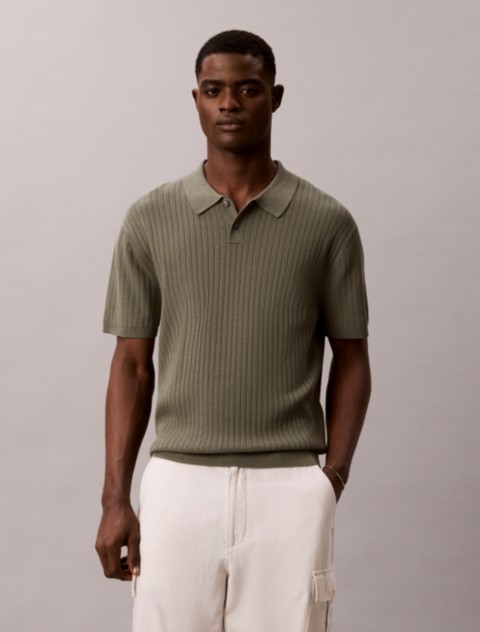 Мужские свитеры Calvin Klein Ribbed Sweater Polo Shirt