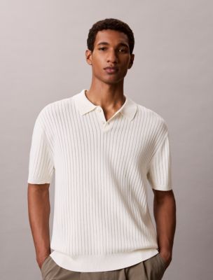Ribbed Sweater Polo Shirt, Tofu