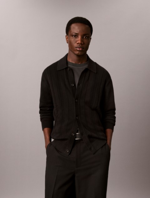 Мужские свитеры Calvin Klein Cotton Stitch Button-Front Sweater