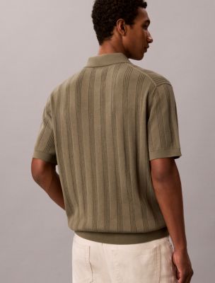 Мужские свитеры Calvin Klein Rib Stitch Cotton Polo Sweater — фото 3