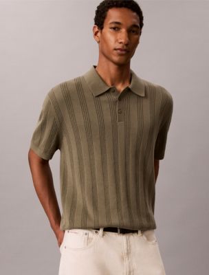Мужские свитеры Calvin Klein Rib Stitch Cotton Polo Sweater — фото 4