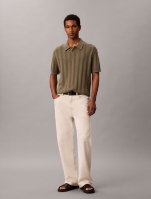Мужские свитеры Calvin Klein Rib Stitch Cotton Polo Sweater — фото 5
