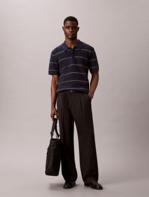 Мужские свитеры Calvin Klein Cotton Stripe Sweater Polo Shirt — фото 2