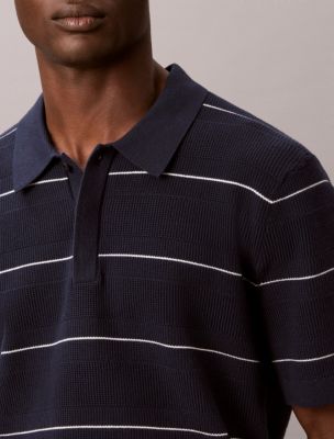 Мужские свитеры Calvin Klein Cotton Stripe Sweater Polo Shirt — фото 3