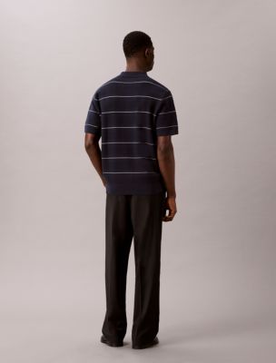 Мужские свитеры Calvin Klein Cotton Stripe Sweater Polo Shirt — фото 4