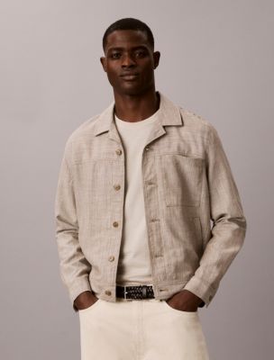 Lightweight Relaxed Shirt Jacket, Roasted Cashew