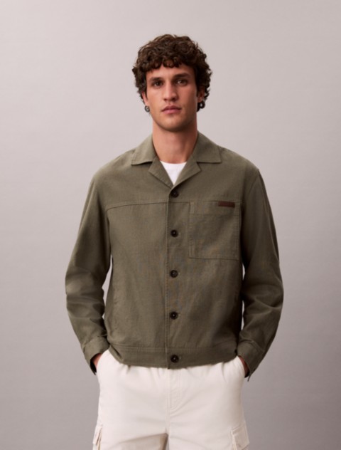 Мужские куртки Calvin Klein Linen Cotton Shirt Jacket