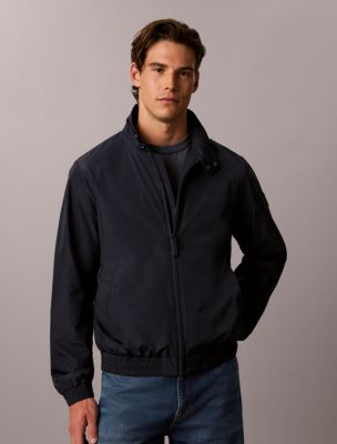 Nylon Grid Bomber Jacket, Dark Sapphire
