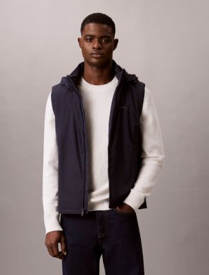 Hooded Padded Vest, Dark Sapphire