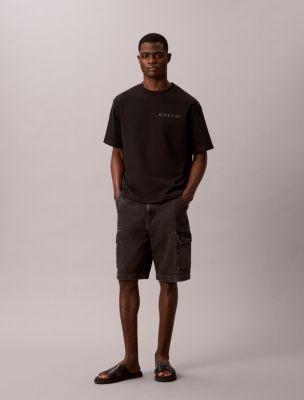 90s Denim Cargo Shorts, Ck Essential Black