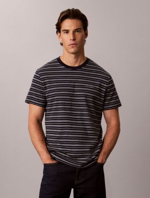 Liquid Touch Striped Crewneck Tee, Dark Sapphire