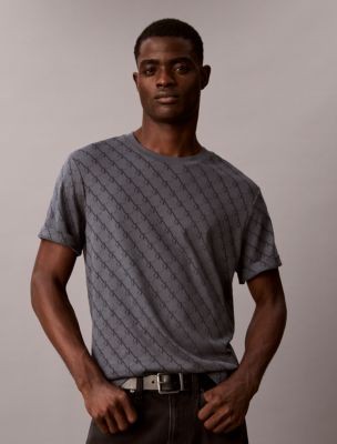 Liquid Touch Monogram Logo Crewneck Tee, Turbulence