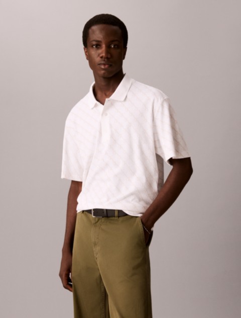 Мужские рубашки Calvin Klein Liquid Touch Monogram Logo Polo Shirt