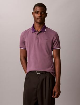 Liquid Touch Tipping Stripe Polo Shirt, Vintage Violet