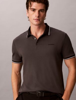 Мужские рубашки Calvin Klein Liquid Touch Tipping Stripe Polo Shirt — фото 5