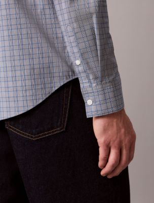 Мужские рубашки Calvin Klein Yarn-Dyed Plaid Stretch Button-Down Shirt — фото 6