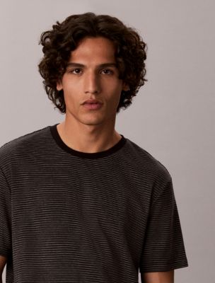 Мужская футболка Calvin Klein Supima Cotton Stripe, цвет: Чёрный — фото 4