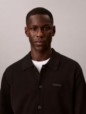 Мужские свитеры Calvin Klein Tech Knit Button Long Sleeve Polo Sweater — фото 3