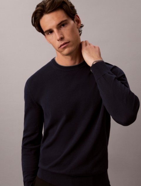 Мужские свитеры Calvin Klein Supima Cotton Double Collar Crewneck Sweater