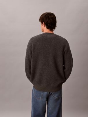 Мужской кардиган Calvin Klein из смеси с мериносовой ягнячьей шерстью, цвет: Графитовый металлик — фото 4
