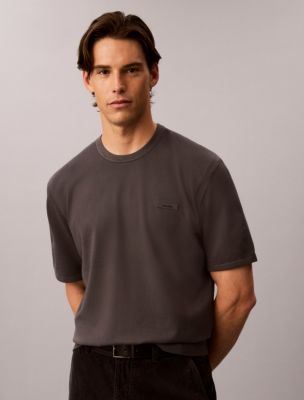 Мужской свитер Calvin Klein Tech Knit Crewneck Sweater Tee, цвет: Чёрный устричный — фото 6