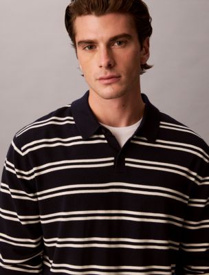 Мужские свитеры Calvin Klein Merino Stripe Polo Sweater — фото 2