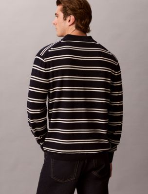 Мужские свитеры Calvin Klein Merino Stripe Polo Sweater — фото 3