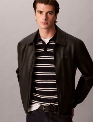 Мужские свитеры Calvin Klein Merino Stripe Polo Sweater — фото 5