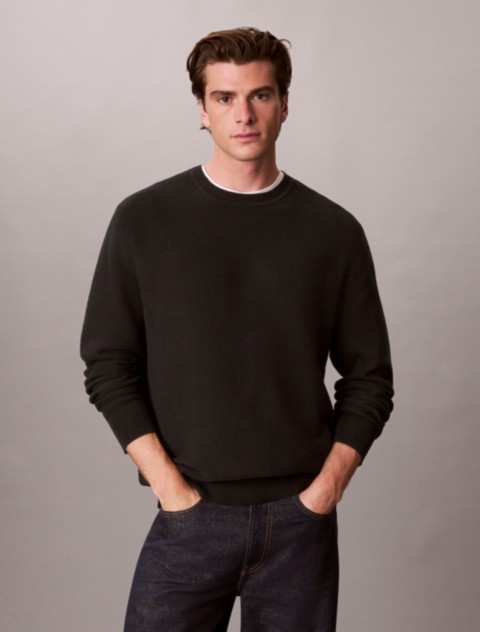 Мужские свитеры Calvin Klein Textured Cotton Crewneck Sweater