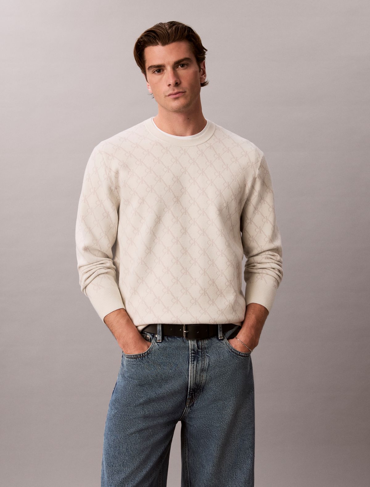 Tech Knit Monogram Logo Crewneck Sweater
