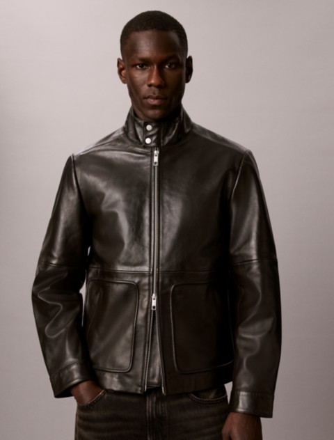 Мужские куртки Calvin Klein Lamb Leather Zip Jacket