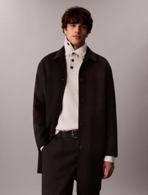 Мужское пальто Calvin Klein Double-Faced Wool Blend Reversible, цвет: Тёмный сапфировый — фото 2