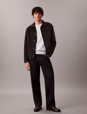 Мужская куртка Calvin Klein Double-Faced Wool Blend Reversible Chore, цвет: Тёмный сапфировый — фото 2